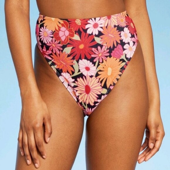 wild fable Other - NEW Wild Fable Women's Ribbed Floral Bikini High Waist Bikini Bottom